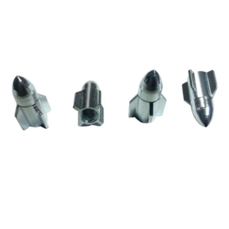 Aluminium Legering Raket Vorm Road Fiets Motor Fiets Auto Band Velgen Stem Air Valve Cap Valve Stofkap
