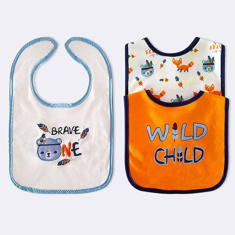 Baby Boy Girl Bib 3/5PCS Unisex Cotton Cartoon 0-12M Infant Baby Accessories Baby Babador Roupas de bebe