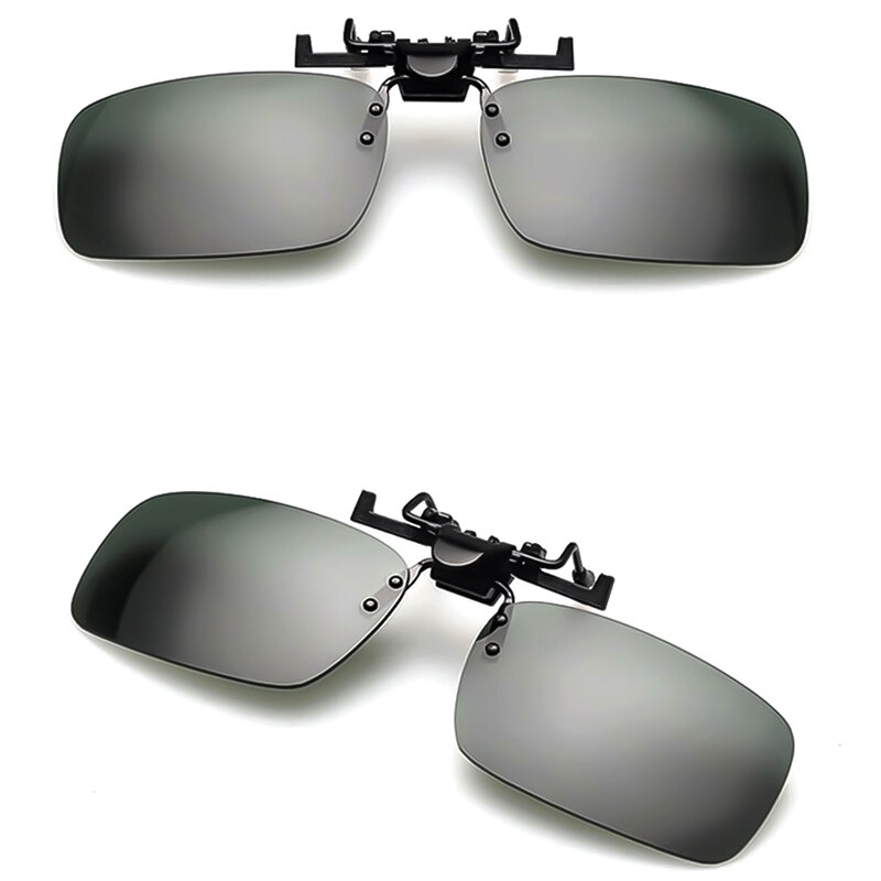 Clip-On Zonnebril Gepolariseerde Dag Nachtzicht Kan Flip-Up Lens Rijden Bril Zonnebril Nachtkijker accessoires: Grey