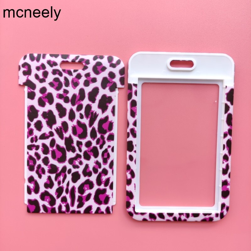 Frauen Liebe Leopard Kreditkarte Ich würde Halfter Tasche Schüler Reise Karte Abdeckung Abzeichen Zubehör Arbeit Name Karte Halfter