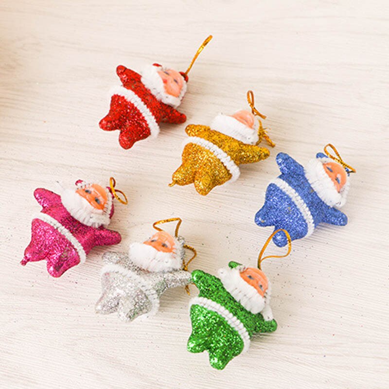 6xChristmas Ornaments Santa Claus Snowman Tree Toy Doll Hang Decor Kit Use