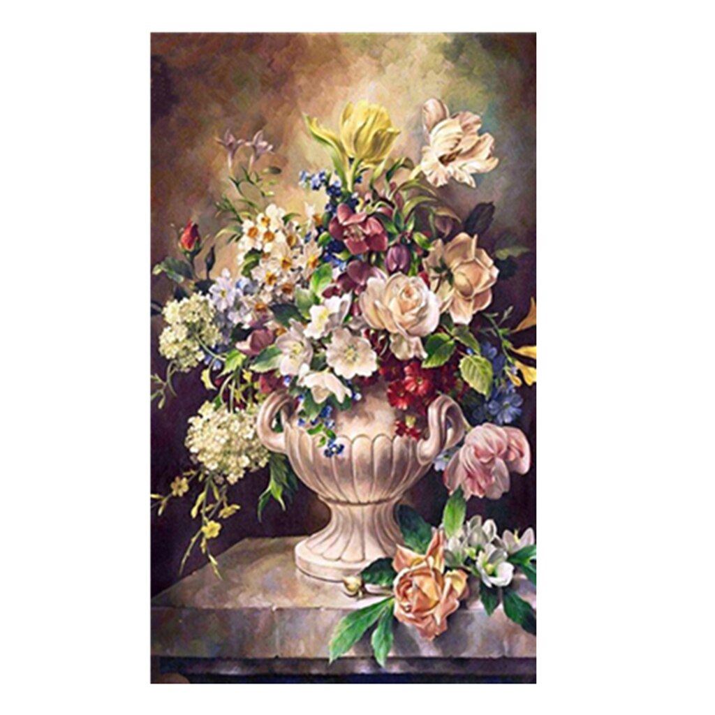 5D Diamond Painting by Number Kit, Floral Embroidery Cross Stitch Picture Supplies Arts Craft Wall Sticker 30 x 20cm