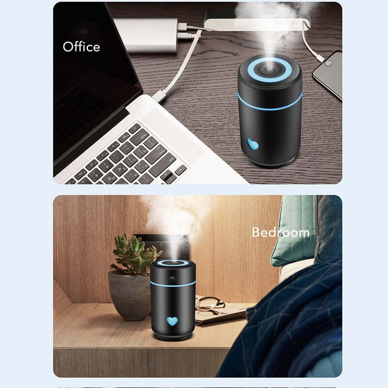 Car Air Humidifier Lamp Usb Portable Humidifier ABS Plastic Cylindrical Water Fog Machine Usb Mist Anti-Dry Air Purifier