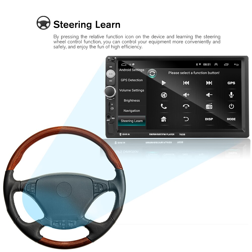 7" HD Car Radio MP5 Player - 2DIN Touchscreen Bluetooth USB TF FM with Camera Remote