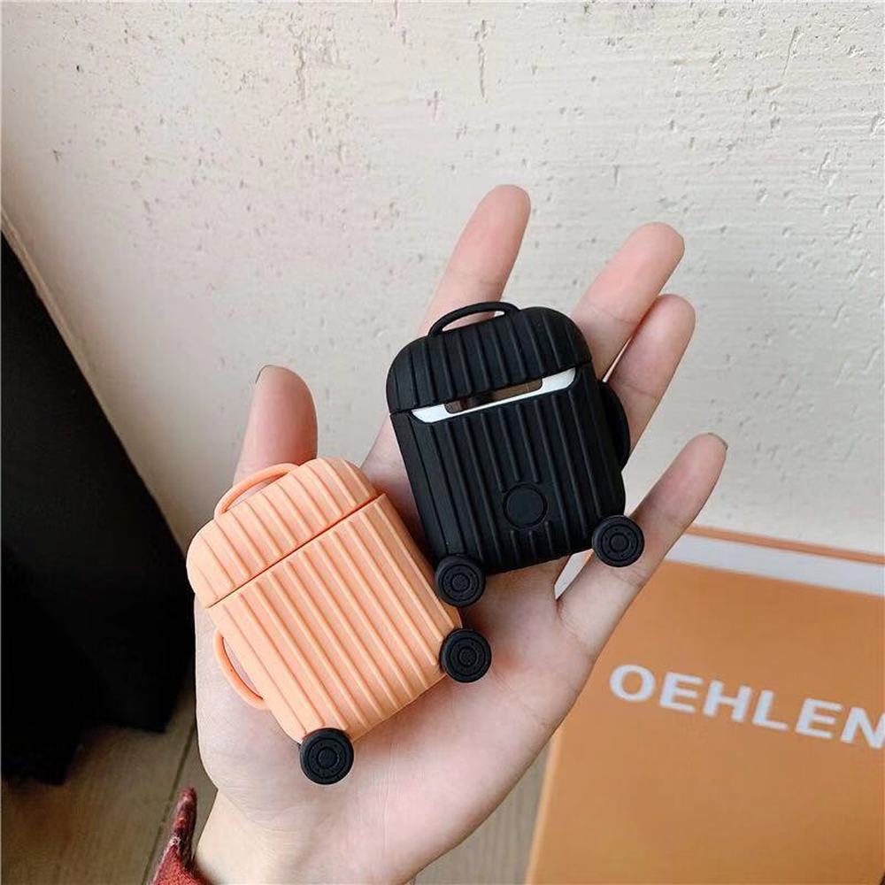 luxury For AirPods Case mini trunk box Earphone Accessories Case funda Cute Simple headphone silicon Cover For Air pods 1/2 case