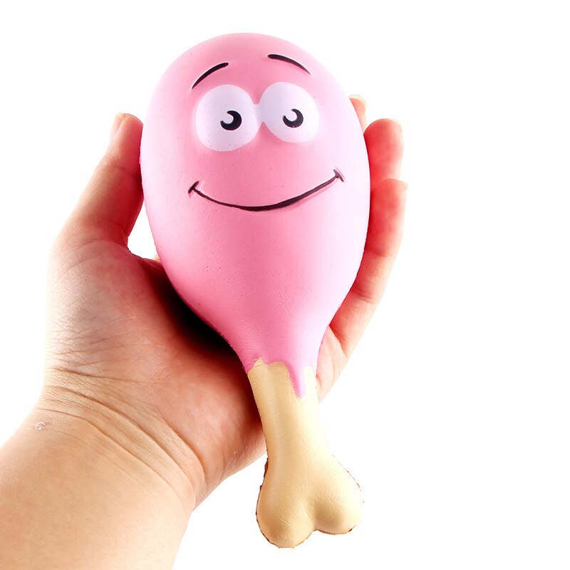 Cute soft Slow Rising Chicken Leg smile face Jumbo Simulation Food Squishies Kids Toy Kawaii Squishy Antistress Stretch