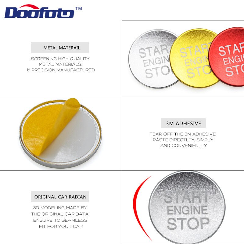 Doofo-pegatinas de para coche, carcasa de botón de arranque del motor para Alfa Romeo Giulietta Stelvio 159 Giulia, accesorios para coche
