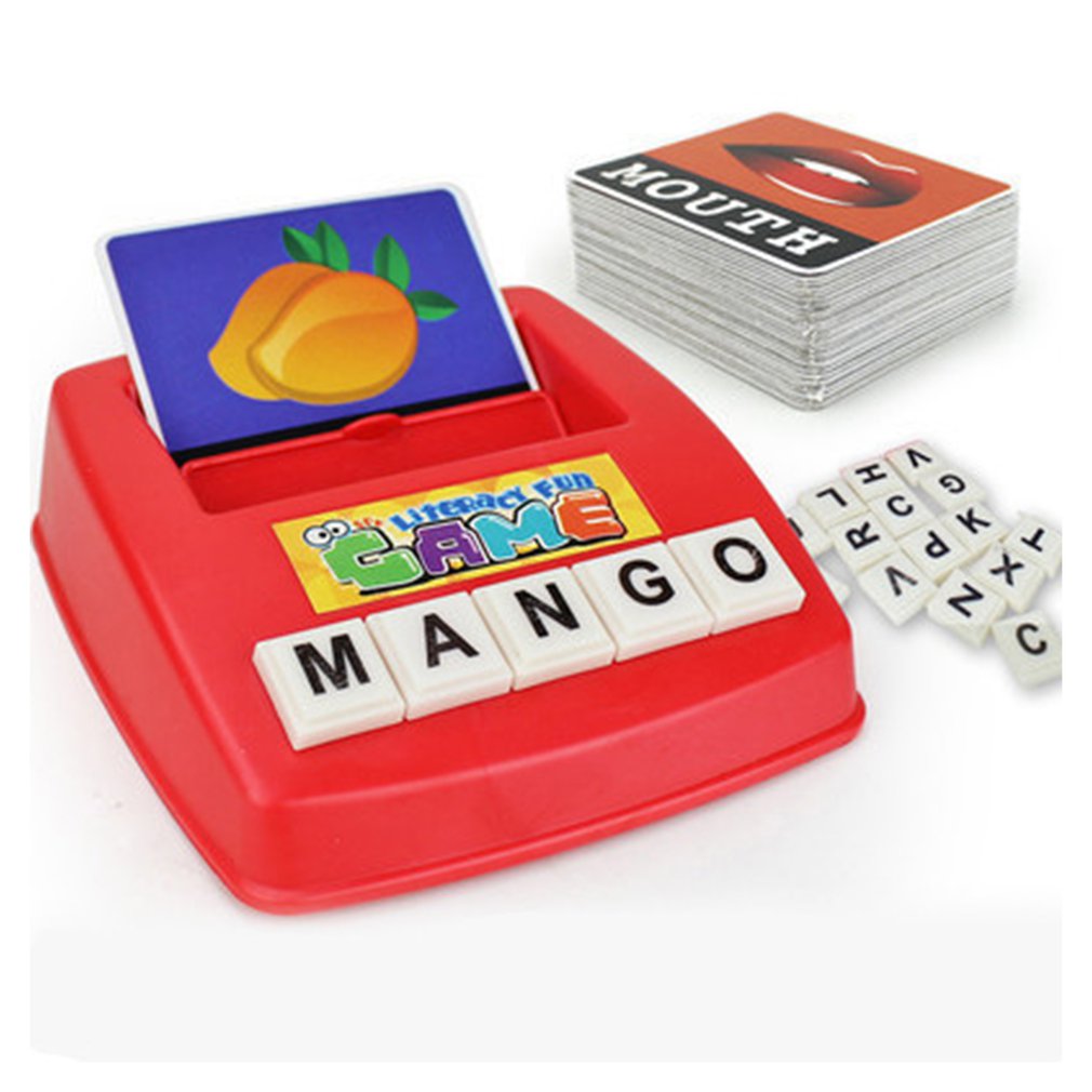 Matching Letter Game Spelling Reading English Alphabet Wooden Letters Card Match Game Children Pre-school Learning Language Toys