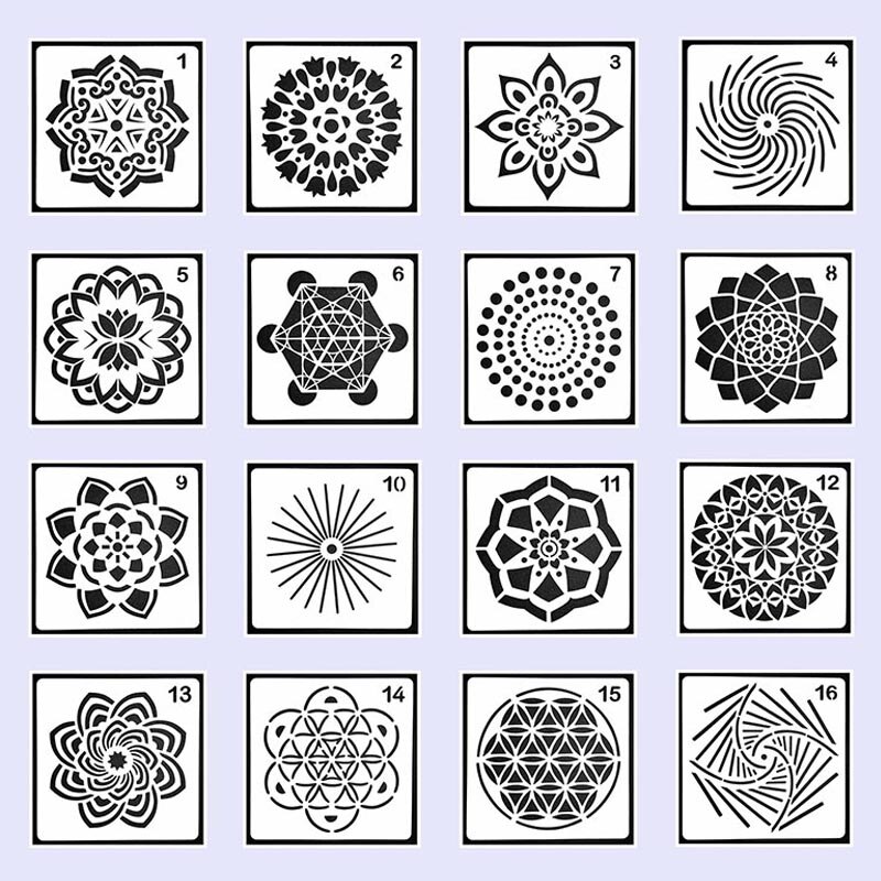 Mandala Round Geometry DIY Layering Stencils Wall ... – Vicedeal