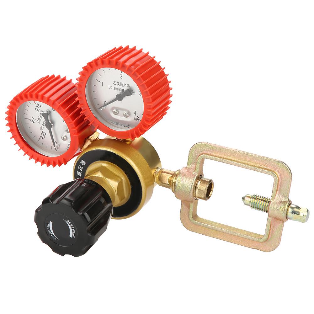 0.01-0.15MPa Acetylene Gas Pressure Reducer Air Flow Regulator Gauge Meter Shockproof Mini Household