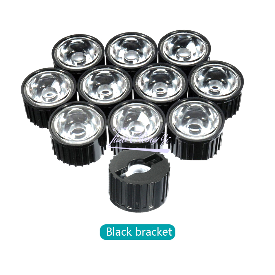 Juego de 10 lentes LED de alta potencia 1W 3W 5W lentes PMMA de 20MM con soporte 5 8 15 25 30 45 60 90 120 grados para cuentas de luz de 1, 3 y 5 vatios: Gris oscuro / 50 W