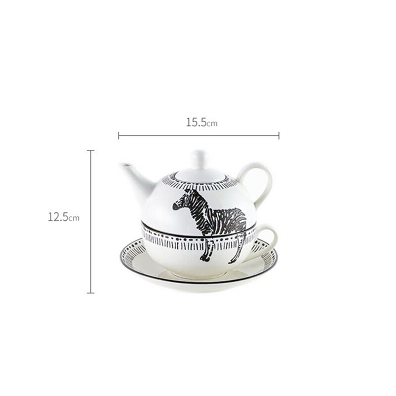 Vatten kopp te kaffe uppsättningar, te separat keramisk te set vattenkokare kruka kopp set te kopp mugg vattenkokare zebra hushållsartiklar