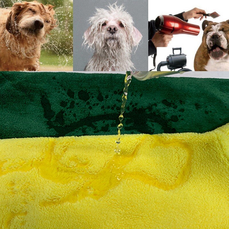 Mascotas bordado Albornoz de tejido polar Coral absorbente cálido y cómodo ropa de casa estilo cabo mascota Albornoz