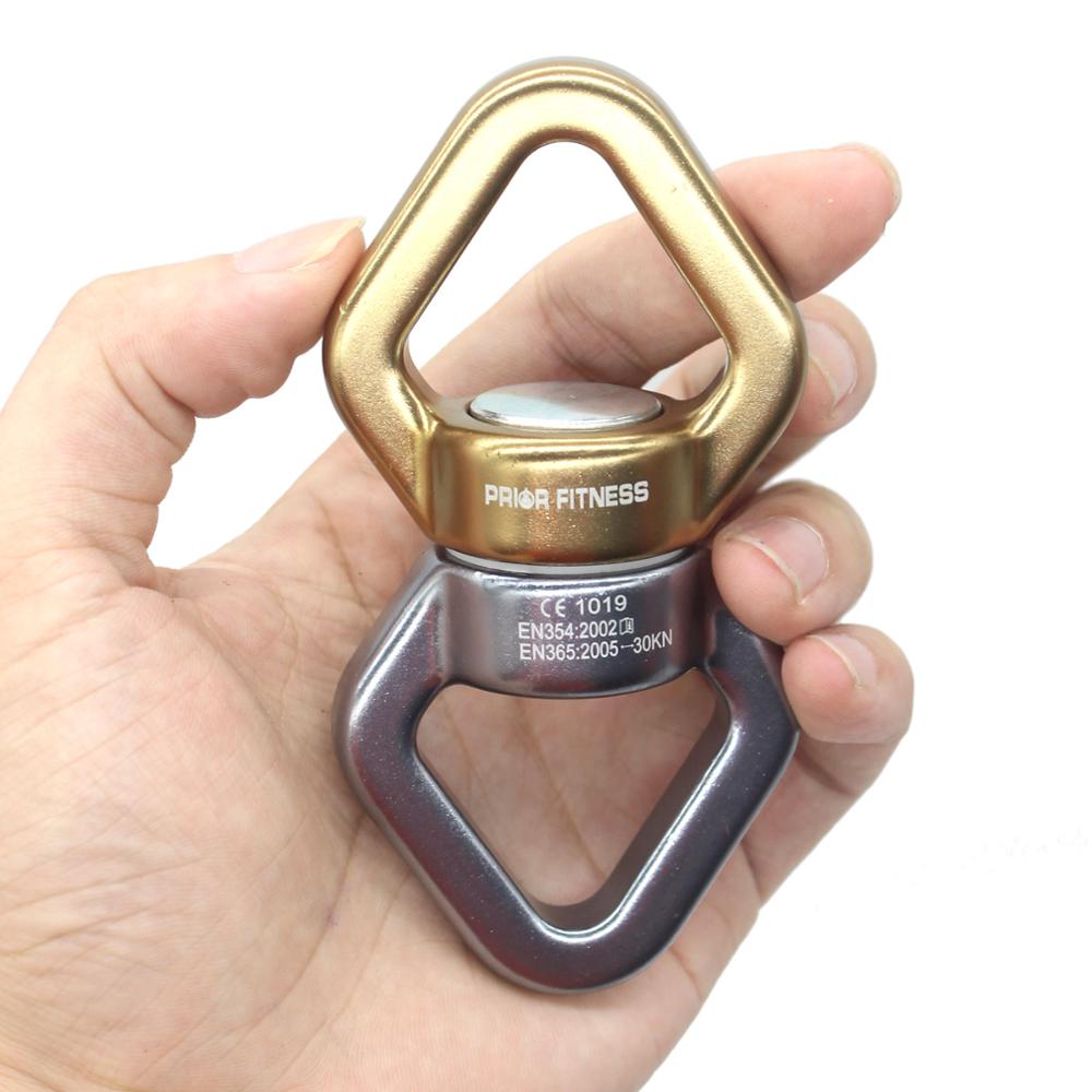Fitness CLIMB 30KN CARABIN Universal Ring Gimbal Ring Rotary Connector Rotational Hammock Swing Spinner Rope Swivel Connector: SWIVEL Gold-Silver