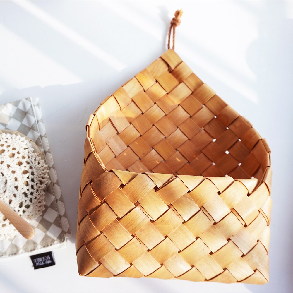 Storage Basket Wicker Woven Baskets Storage for Flower Rattan Wall-mounted Storage Basket