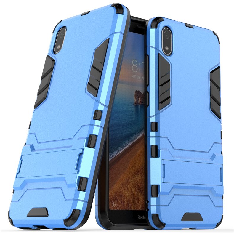 Case for Xiaomi Redmi 7A Case for Redmi 7A Robot Armor Rubber Bumper Shockproof Hard Phone Cover Stand Holder