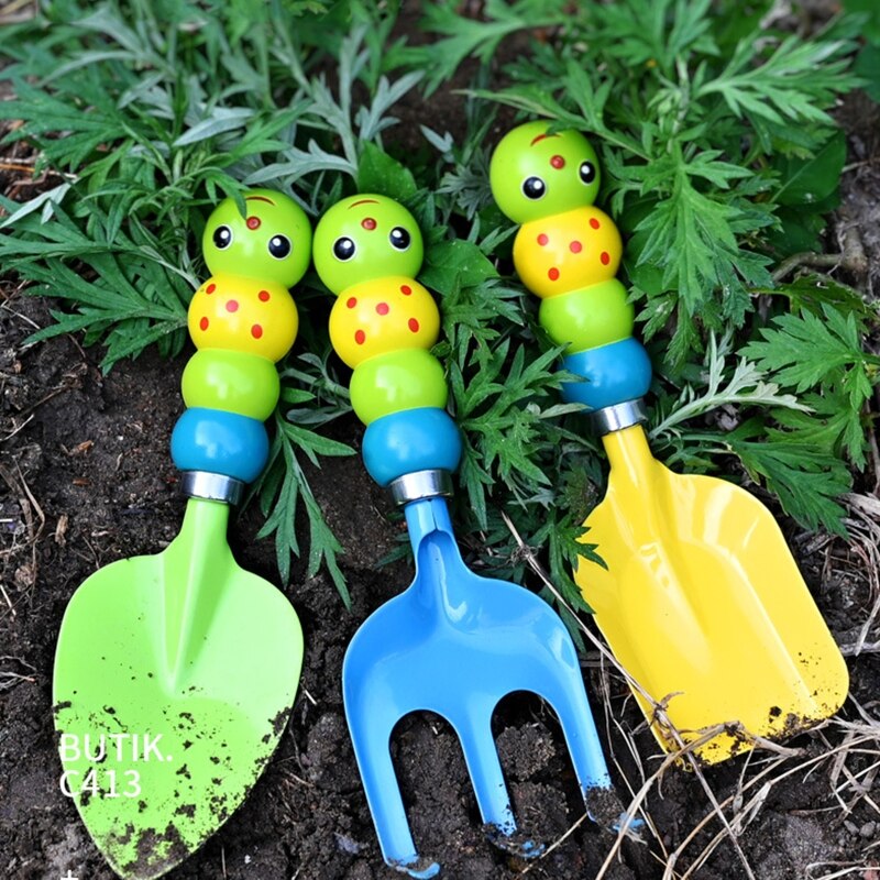 Rastrillo de pala con de oruga para niños, juguete de playa, verano, playa, excavar, arena, Mini herramienta de jardinería