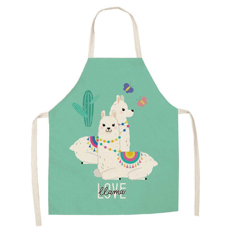 Nette Alpaka Frauen Männer Küche Schürzen Wasserdichte Kochen öl-nachweisen Baumwolle Leinen Antifouling Koch Schürze Reinigung 68*55cm 0008: 11