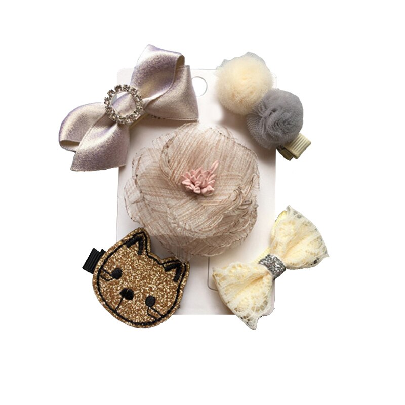 Barrettes pour cheveux de princesse, 5 pièces/6 pièces