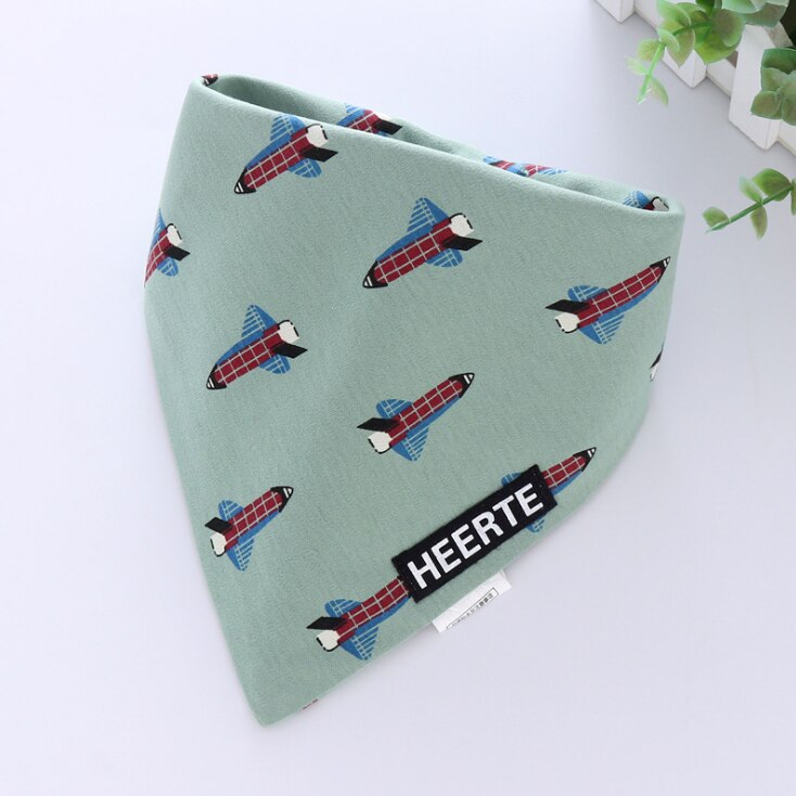 Baby Feeding Bibs Print Bandana Burp Cloths Saliva Bibs Newborn Infant Care Toddler Scarf Animal Double Sides Cotton: WHT011F