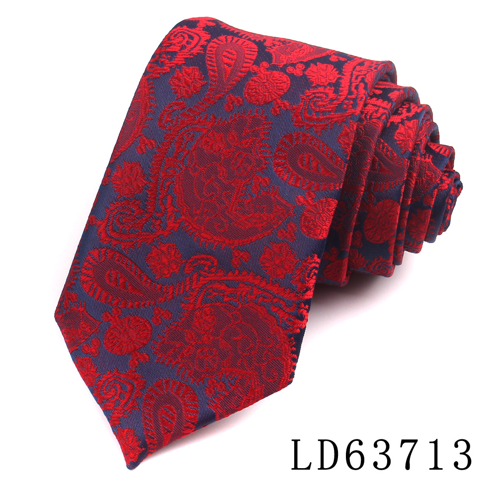 Cravates Jacquard à Carreaux pour Homme et Femme, en Polyester, Rayé, pour Mariage, Business, pour Adulte, Slim,: Orange