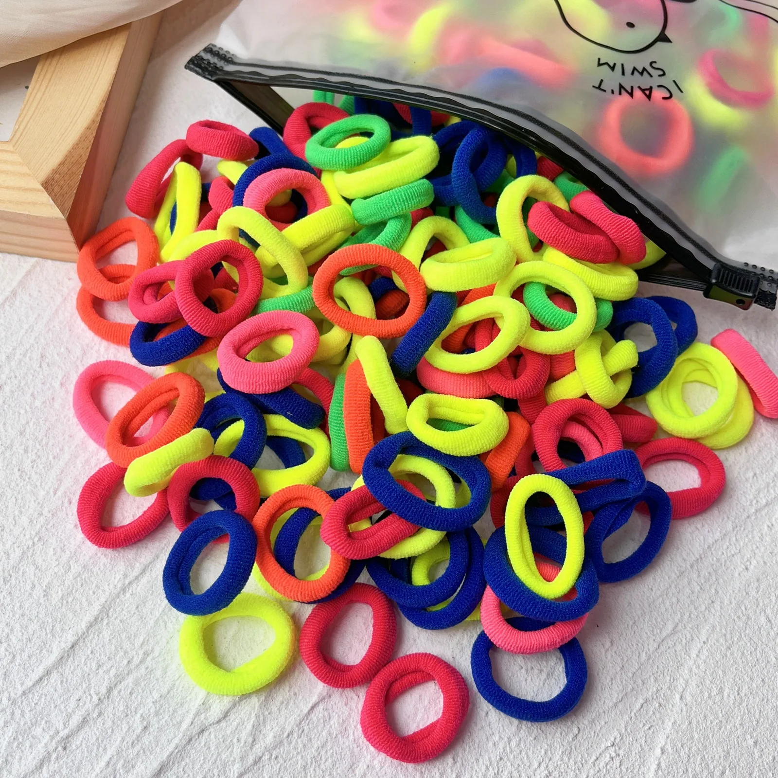 20/50/100 Uds. Lazos elásticos básicos coloridos de nailon para el cabello para niñas, coleta para sujetar, banda de goma, accesorios para el cabello para niños