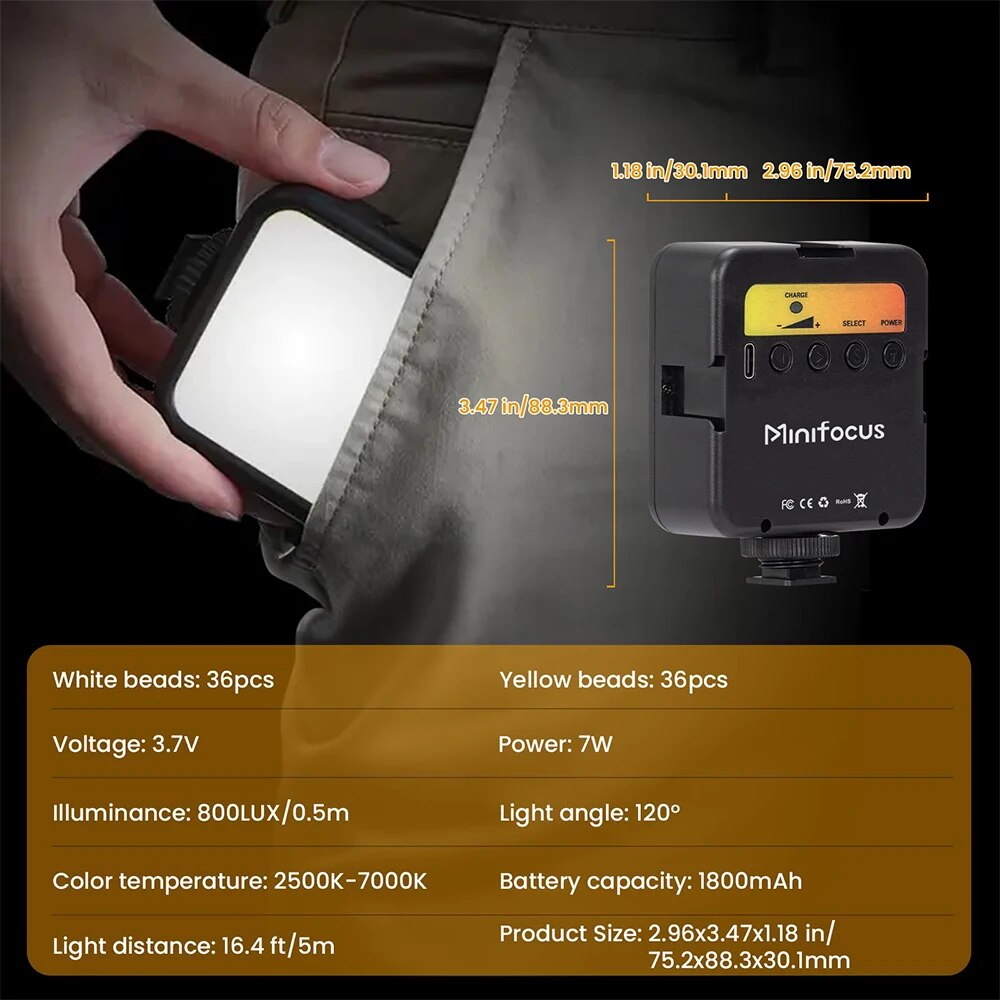 Luz LED de estudio fotográfico para juegos Tiktok Youbute, iluminación de relleno de vídeo en vivo, cámara portátil, grabación de vídeo, lámpara de Panel de fotografía