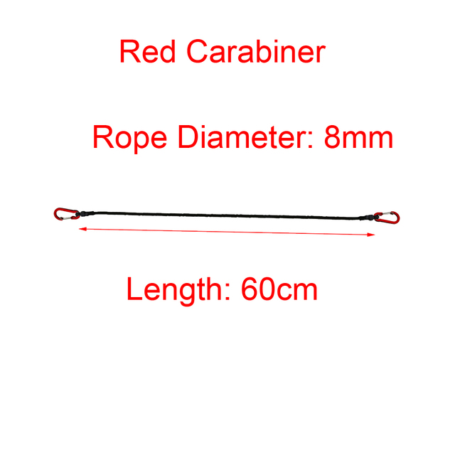 colección Heavy Duty Bungee Cord Elastic Tie String Carabiner Ganchos Kayak Ciclismo Equipaje Cuerdas de Embalaje: Negro
