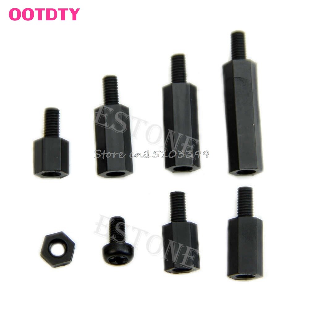 M3 Nylon Black Hex M-F Spacers/ Screws/ Nuts Assorted Kit, Standoff G08 Whosale&amp
