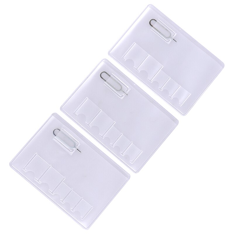 Caja de almacenamiento Universal para tarjeta Sim, fácil de llevar Protector Transparente, portátil, transparente, 6 uds.
