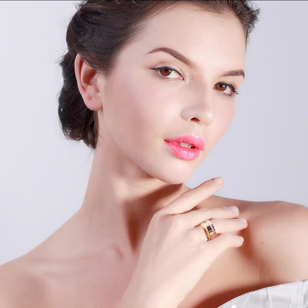 NIBA Multicolor Stainless Steel Women Jewelry Ring Engagement Ring for Women men