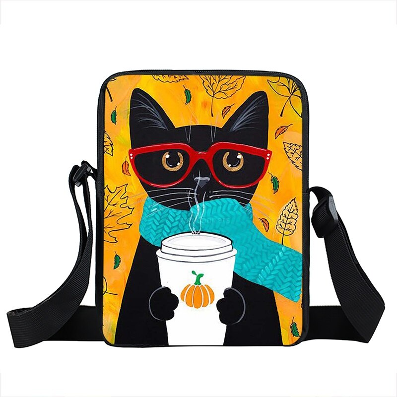 Sac à main Kawaii en forme de chat café pour femmes, sacoche à bandoulière de dessin animé chaton mignon, petite pochette de loisirs: XKBKFM01