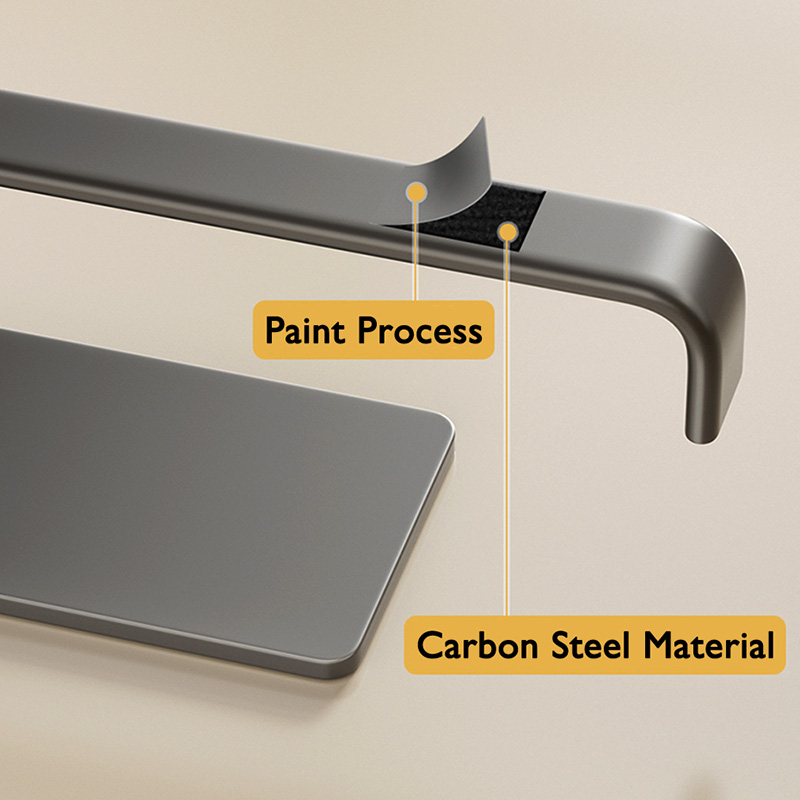 Papieren handdoekhouder onder kast Wandmontage Toiletpapierrolhouder Zwart Badkamer Keuken Vershoudfolie Hanger Rack Tissue Plank