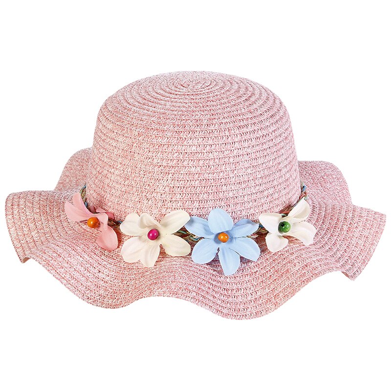 ¡Novedad de ! sombrero de paja para bebé de verano, sombreros transpirables con flores para niños, gorros para niños y niñas, gorra de volantes a los lados Floral de princesa