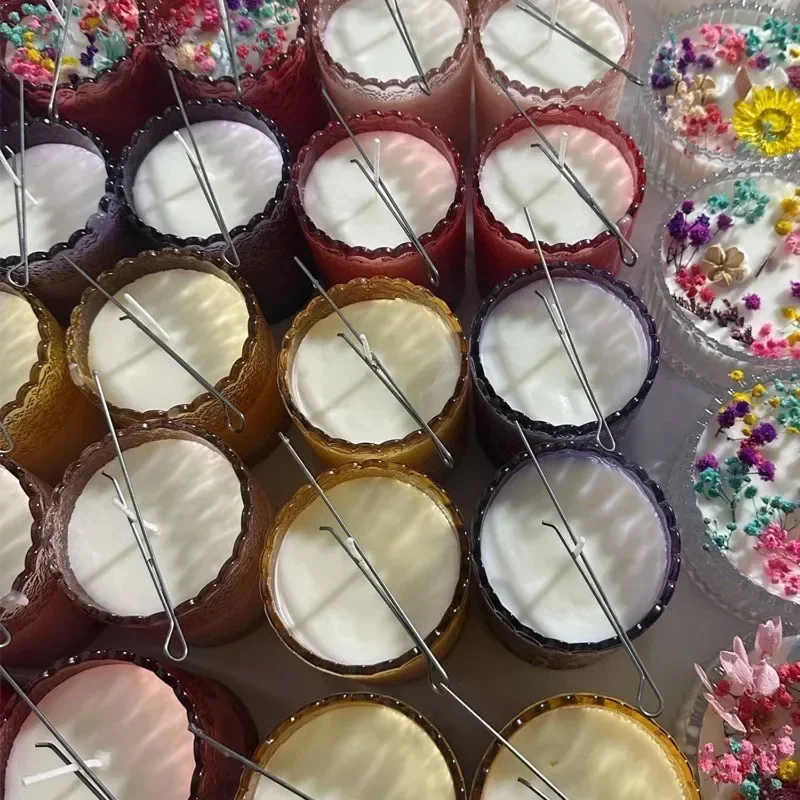 Soportes para mecha de vela, fijador de mecha de algodón, estabilizador de Clip de hierro fijo, dispositivo de fabricación de velas DIY, accesorios de herramientas, 5/50 Uds.