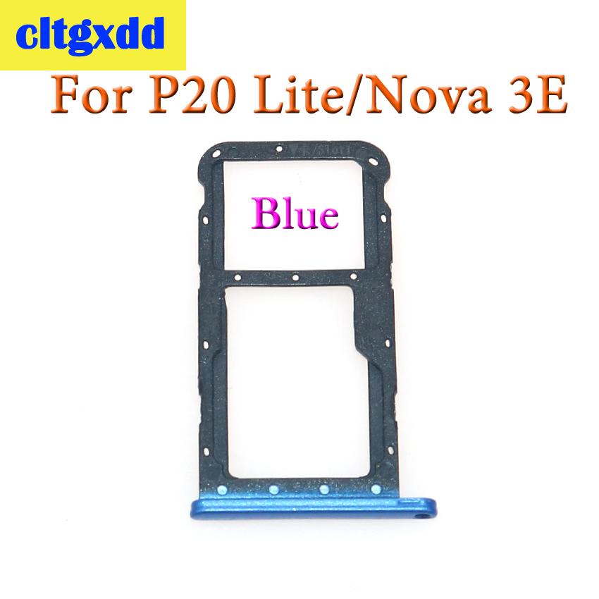 cltgxdd 1 pcs For Huawei P20 Lite / Nova 3e SIM Card Tray Micro SD Card Adapter Socket Dual SIM Replacement Parts: Blue