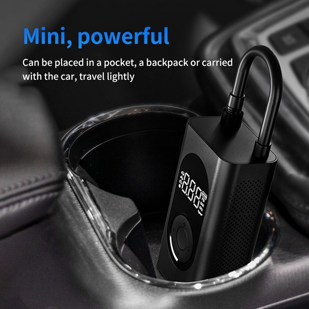 Wiederaufladbare autoluftpumpe mit 150 psi, tragbar, mit led-anzeige und digitaler reifendruckanzeige für fußball, auto, fahrrad und motorrad