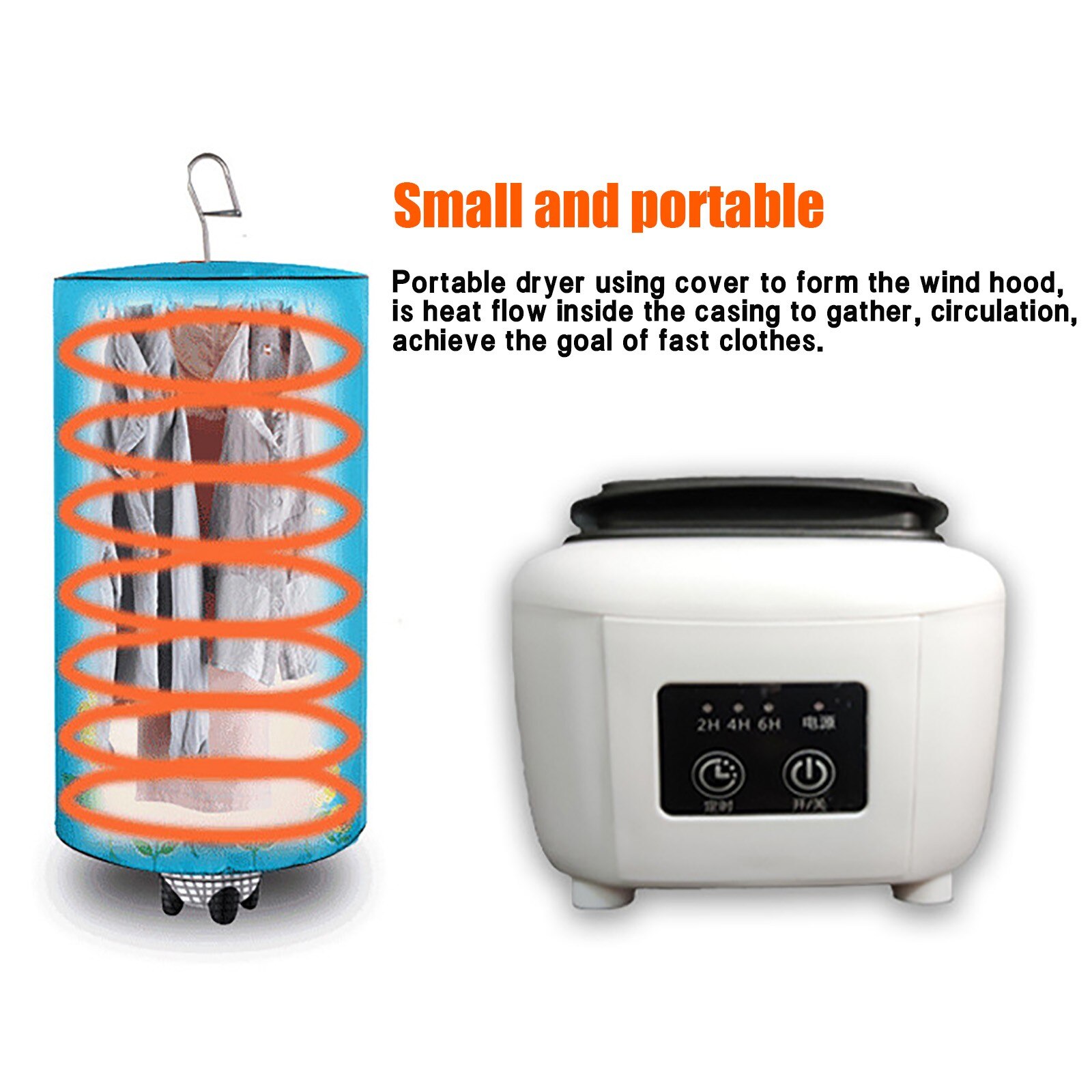 Elektrisk tørretumbler bærbar vaskemaskine tørretumbler husholdning høj effektivitet bærbar husholdningstørretumbler foldet mini tørretumbler #g30