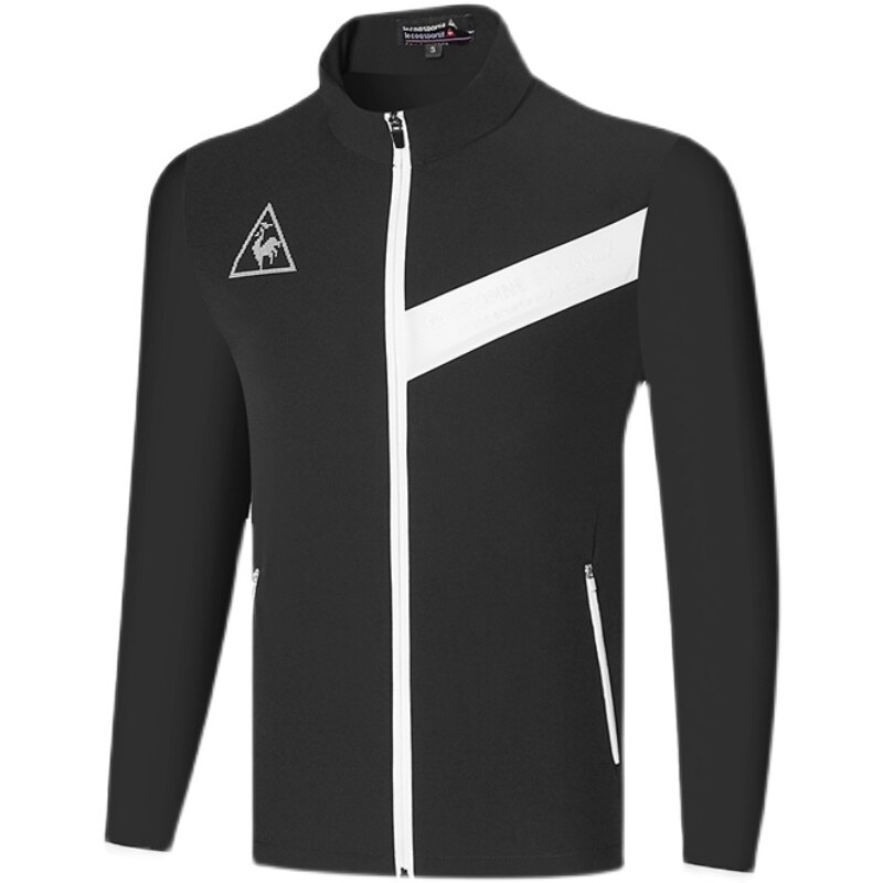 2022 frühjahr Und Sommer Neue Männer Kleidung der Golf Dünne Lange Ärmeln Windjacke Winddicht Schnell Trocknend Weiß Oder Rot Sport jacke: Black / XL