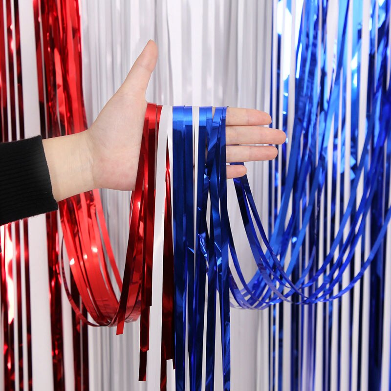 USA Elements Party Photozone Tinsel Curtain Birthday Party Decorations Backdrop Curtain Year Rain Tinsel Party Backdrop