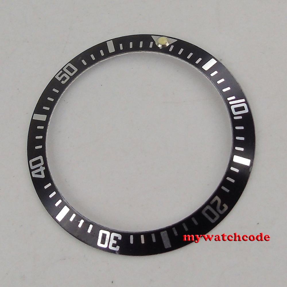 38mm Black Aluminum Alloy Bezel Insert For 40mm Mens Watch Wristwatch Parts: No2