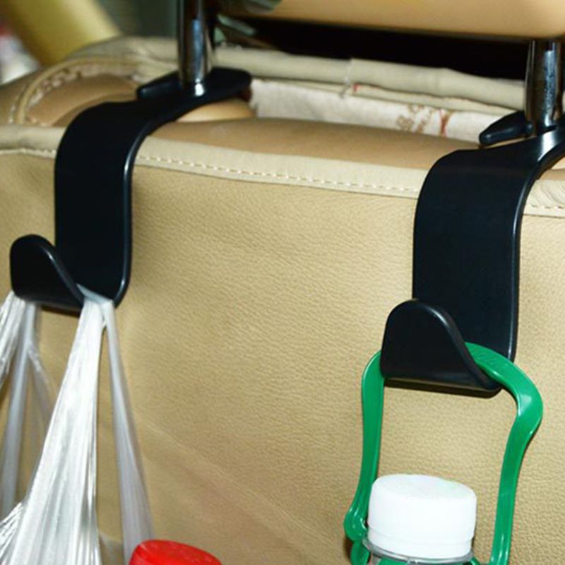 4 Pcs Back Car Seat Headrest Hanger Hidden Hooks for Hanging Storage Bag Coats and Clothes Vehicle Accessories Organizer