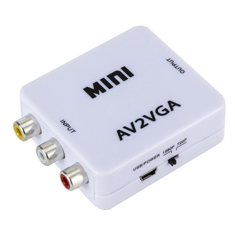 Bekväm  av2 vga  av2 vga-omvandlare av till vga vga-utgång av till vga-adapter av-ingång rca till vga för set-top-box/vcd/dvd/webbkamera