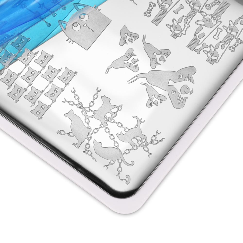 BeautyBigBang ongle gabarit plaque acier inoxydable mignon chat chien motif ongles estampage plaques Rectangle timbre pour ongles BBB XL-013