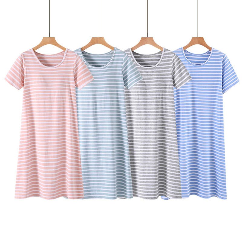 Summer Night Dress Women Plus Cotton Short-sleeved Pajamas Girls Female Autumn Soft Comfortable Sleep Wear Gowns