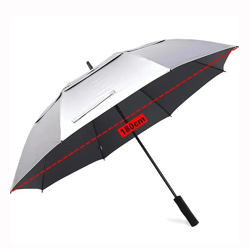 185 cm großer Golf-Regenschirm für Männer, manuell, langer Griff, beständig, UV-Schutz, Sonnenschirm, Schatten, Reise-Strandschirm, winddicht, stark