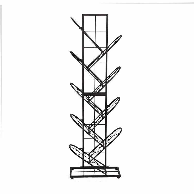 Wrought Iron Tree-shaped Bookshelf Multi-layer Floor Bookcase For Living Room Study Office Simple Bookshelf