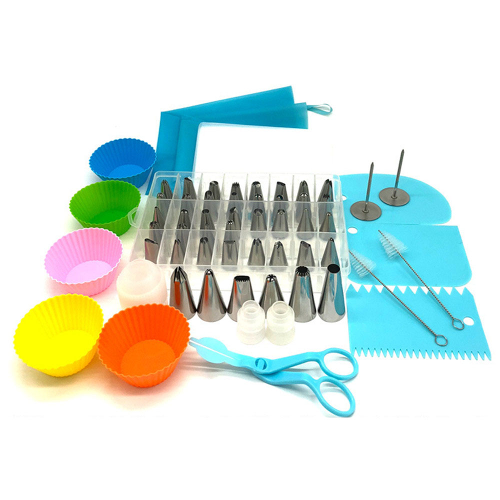 200 Stuks200 Stuks Cake Decoreren Set Kit- Cake Draaitafel Stand Met Piping Zakken En Tips 2 Spatel Cake Leveler Icing Smoother 55 Piping Tips Nozzl