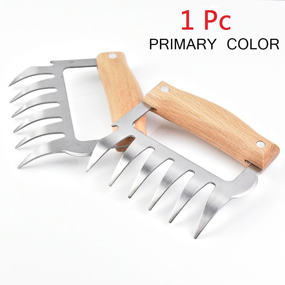 1 sztuk widelce niedźwiedzi pazur ze stali nierdzewnej drewniany uchwyt mięwięc podzielone łzawienie ciało wielofunkcyjne mięwięc strzęp wieprzowina zacisk narzędzie robić grillowania: primary kolor