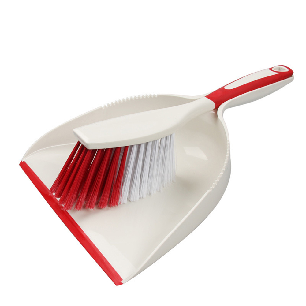 Multi-function Broom Desktop Cleaning Mini Garbage Shovel Plastic Broom Kitchen Small Broom Garbage Shovel Set Cleaning Supplies: Red